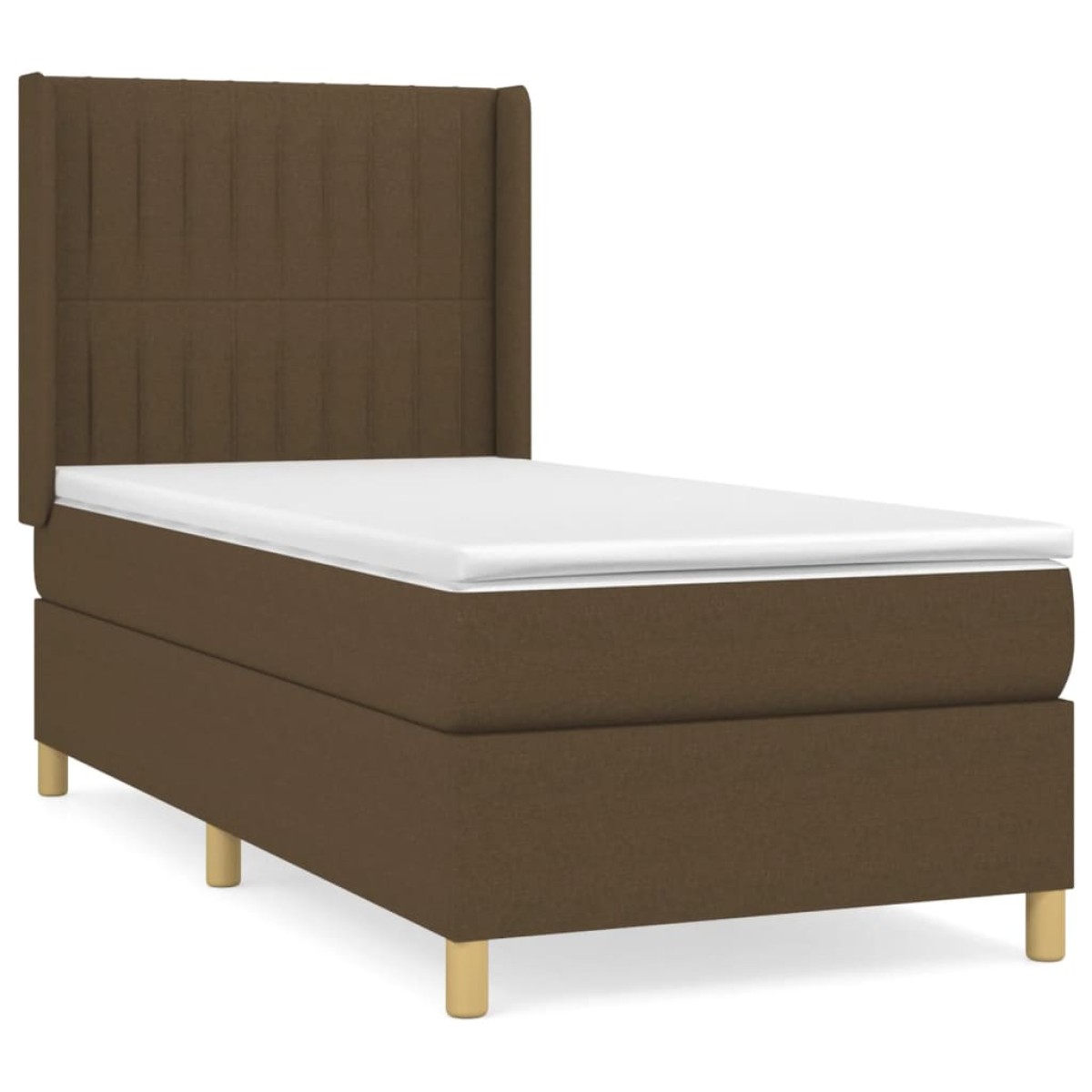 vidaXL Κρεβάτι Boxspring με Στρώμα Σκούρο Καφέ 80x200 εκ. Υφασμάτινο