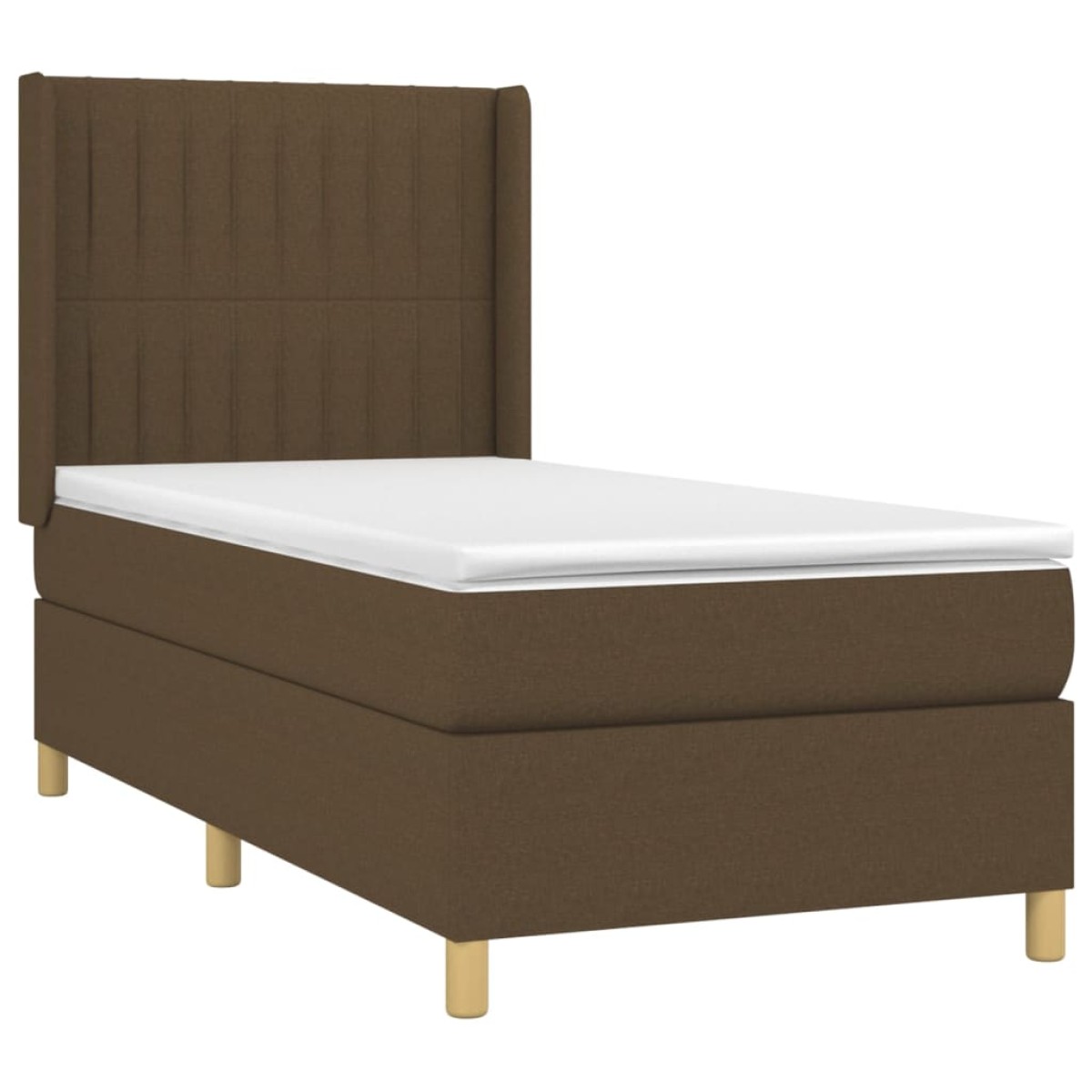 vidaXL Κρεβάτι Boxspring με Στρώμα Σκούρο Καφέ 80x200 εκ. Υφασμάτινο