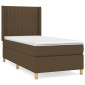vidaXL Κρεβάτι Boxspring με Στρώμα Σκούρο Καφέ 90x190 εκ. Υφασμάτινο
