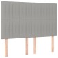vidaXL Κρεβάτι Boxspring με Στρώμα Ανοιχτό Γκρι 140x190 εκ. Υφασμάτινο