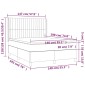 vidaXL Κρεβάτι Boxspring με Στρώμα Μαύρο 140x190 εκ. Υφασμάτινο