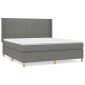 vidaXL Κρεβάτι Boxspring με Στρώμα Σκούρο Γκρι 180x200 εκ Υφασμάτιν