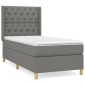 vidaXL Κρεβάτι Boxspring με Στρώμα Σκούρο Γκρι 80x200 εκ. Υφασμάτινο