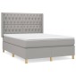 vidaXL Κρεβάτι Boxspring με Στρώμα Ανοιχτό Γκρι 140x190 εκ. Υφασμάτινο