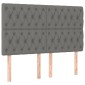 vidaXL Κρεβάτι Boxspring με Στρώμα Σκούρο Γκρι 140x190 εκ. Υφασμάτινο
