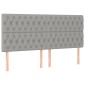 vidaXL Κρεβάτι Boxspring με Στρώμα Ανοιχτό Γκρι 200x200 εκ. Υφασμάτινο