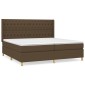 vidaXL Κρεβάτι Boxspring με Στρώμα Σκούρο Καφέ 200x200 εκ. Υφασμάτινο