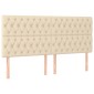 vidaXL Κρεβάτι Boxspring με Στρώμα Κρεμ 200x200 εκ. Υφασμάτινο