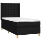 vidaXL Κρεβάτι Boxspring με Στρώμα Μαύρο 80 x 200 εκ. Υφασμάτινο