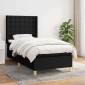 vidaXL Κρεβάτι Boxspring με Στρώμα Μαύρο 80 x 200 εκ. Υφασμάτινο