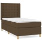 vidaXL Κρεβάτι Boxspring με Στρώμα Σκούρο Καφέ 80x200 εκ. Υφασμάτινο