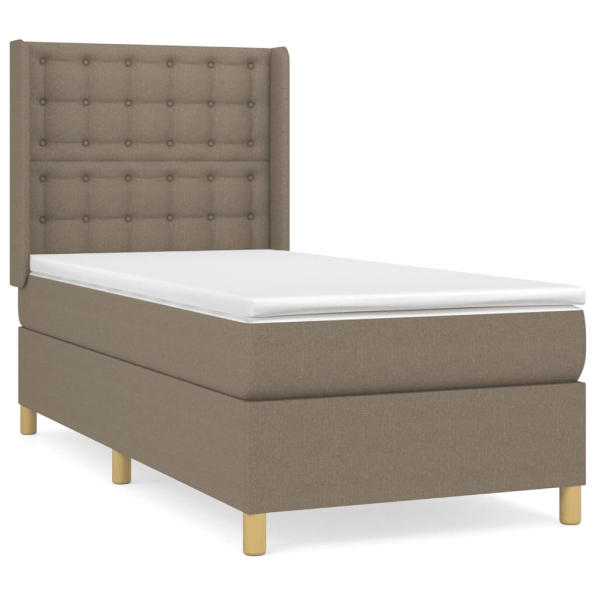 vidaXL Κρεβάτι Boxspring με Στρώμα Taupe 80x200 εκ. Υφασμάτινο