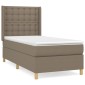 vidaXL Κρεβάτι Boxspring με Στρώμα Taupe 80x200 εκ. Υφασμάτινο