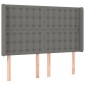 vidaXL Κρεβάτι Boxspring με Στρώμα Σκούρο Γκρι 140x190 εκ. Υφασμάτινο