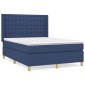 vidaXL Κρεβάτι Boxspring με Στρώμα Μπλε 140x200 εκ. Υφασμάτινο