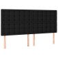 vidaXL Κρεβάτι Boxspring με Στρώμα Μαύρο 200x200 εκ. Υφασμάτινο
