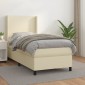 vidaXL Κρεβάτι Boxspring με Στρώμα Κρεμ 80 x 200 εκ. Συνθετικό Δέρμα