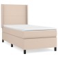 vidaXL Κρεβάτι Boxspring με Στρώμα Καπουτσίνο 100x200εκ.από Συνθ.Δέρμα