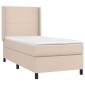 vidaXL Κρεβάτι Boxspring με Στρώμα Καπουτσίνο 100x200εκ.από Συνθ.Δέρμα