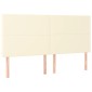 vidaXL Κρεβάτι Boxspring με Στρώμα Κρεμ 200x200 εκ. Συνθετικό Δέρμα