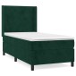 vidaXL Κρεβάτι Boxspring με Στρώμα Σκούρο Πράσινο 80x200 εκ. Βελούδινο