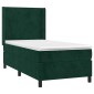 vidaXL Κρεβάτι Boxspring με Στρώμα Σκούρο Πράσινο 80x200 εκ. Βελούδινο