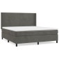 vidaXL Κρεβάτι Boxspring με Στρώμα Σκούρο Γκρι 160x200 εκ. Βελούδινο