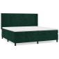 vidaXL Κρεβάτι Boxspring με Στρώμα Σκούρο Πράσινο 200x200εκ. Βελούδινο