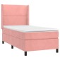 vidaXL Κρεβάτι Boxspring με Στρώμα Ροζ 80 x 200 εκ. Βελούδινο