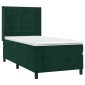 vidaXL Κρεβάτι Boxspring με Στρώμα Σκούρο Πράσινο 80x200 εκ. Βελούδινο