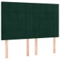 vidaXL Κρεβάτι Boxspring με Στρώμα Σκούρο Πράσινο 140x190εκ. Βελούδινο