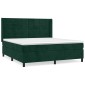 vidaXL Κρεβάτι Boxspring με Στρώμα Σκούρο Πράσινο 160x200εκ. Βελούδινο