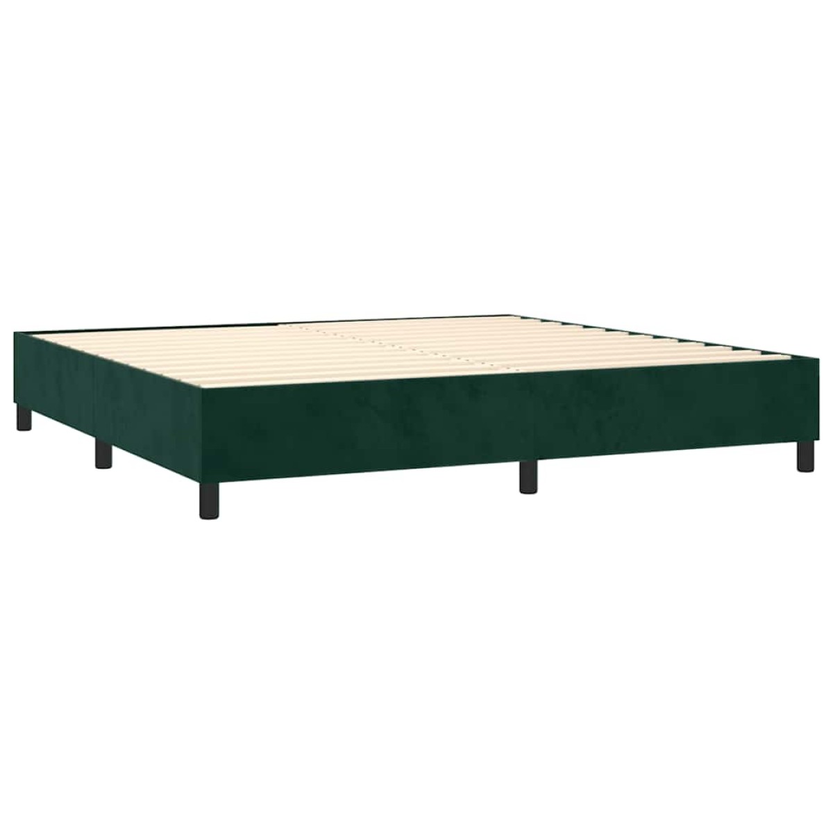vidaXL Κρεβάτι Boxspring με Στρώμα Σκούρο Πράσινο 180x200εκ. Βελούδινο
