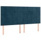 vidaXL Κρεβάτι Boxspring με Στρώμα Σκούρο Μπλε 200x200 εκ. Βελούδινο