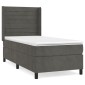 vidaXL Κρεβάτι Boxspring με Στρώμα Σκούρο Γκρι 80x200 εκ. Βελούδινο