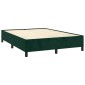 vidaXL Κρεβάτι Boxspring με Στρώμα Σκούρο Πράσινο 140x190εκ. Βελούδινο
