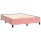 vidaXL Κρεβάτι Boxspring με Στρώμα Ροζ 140x200 εκ. Βελούδινο