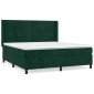 vidaXL Κρεβάτι Boxspring με Στρώμα Σκούρο Πράσινο 160x200εκ. Βελούδινο