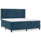 vidaXL Κρεβάτι Boxspring με Στρώμα Σκούρο Μπλε 160x200 εκ. Βελούδινο