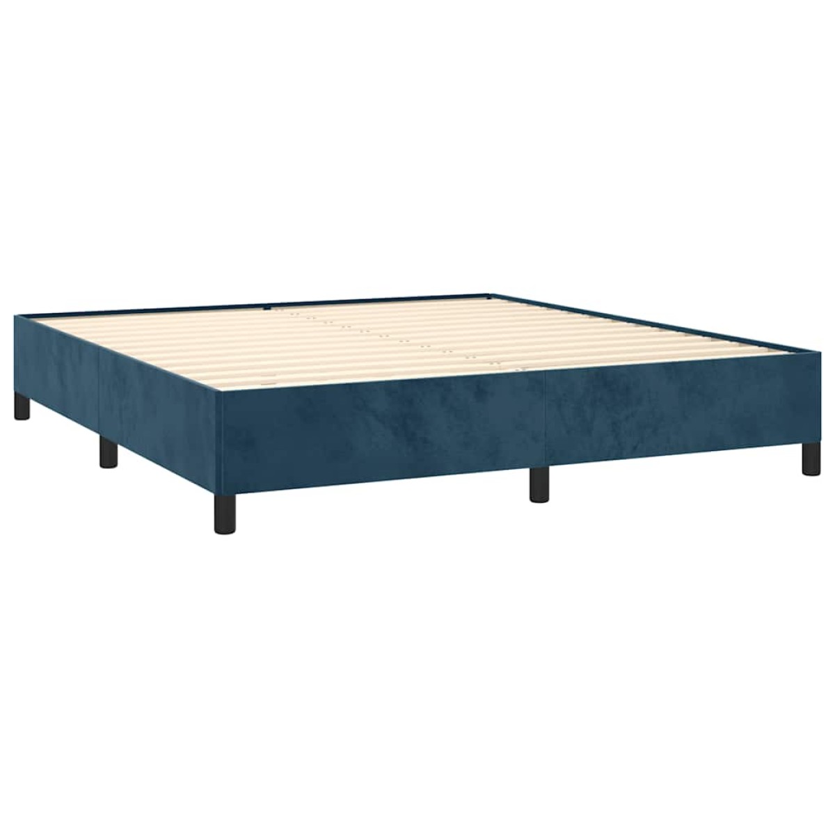 vidaXL Κρεβάτι Boxspring με Στρώμα Σκούρο Μπλε 160x200 εκ. Βελούδινο