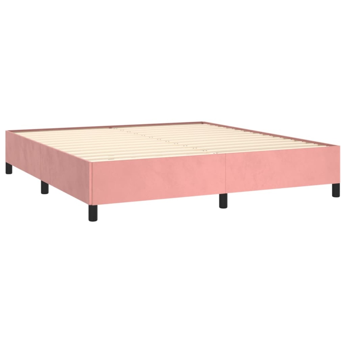 vidaXL Κρεβάτι Boxspring με Στρώμα Ροζ 160x200 εκ. Βελούδινο