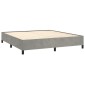 vidaXL Κρεβάτι Boxspring με Στρώμα Ανοιχτό Γκρι 180x200 εκ. Βελούδινο