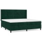 vidaXL Κρεβάτι Boxspring με Στρώμα Σκούρο Πράσινο 200x200εκ. Βελούδινο
