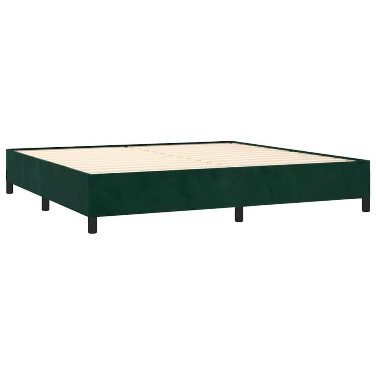 vidaXL Κρεβάτι Boxspring με Στρώμα Σκούρο Πράσινο 200x200εκ. Βελούδινο