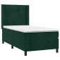 vidaXL Κρεβάτι Boxspring με Στρώμα Σκούρο Πράσινο 100x200εκ. Βελούδινο