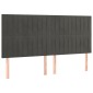 vidaXL Κρεβάτι Boxspring με Στρώμα Σκούρο Γκρι 180x200 εκ. Βελούδινο