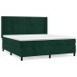 vidaXL Κρεβάτι Boxspring με Στρώμα Σκούρο Πράσινο 180x200εκ. Βελούδινο