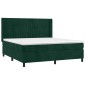 vidaXL Κρεβάτι Boxspring με Στρώμα Σκούρο Πράσινο 180x200εκ. Βελούδινο