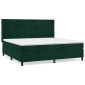 vidaXL Κρεβάτι Boxspring με Στρώμα Σκούρο Πράσινο 200x200εκ. Βελούδινο