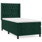 vidaXL Κρεβάτι Boxspring με Στρώμα Σκούρο Πράσινο 80x200 εκ. Βελούδινο